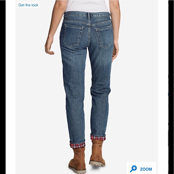 Eddie Bauer Boyfriend Flannel-Lined Jeans 32W EB 4 - Picture 2 of 2